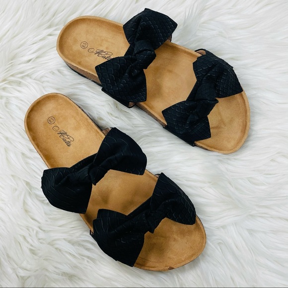 Black snake bow sandal - Picture 4 of 8